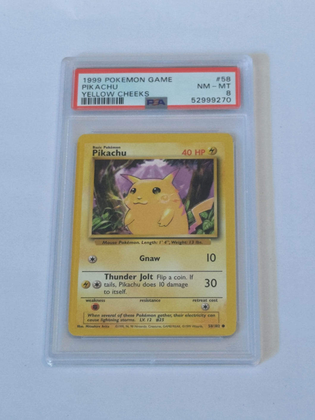 Pikachu Base set PSA 8 US