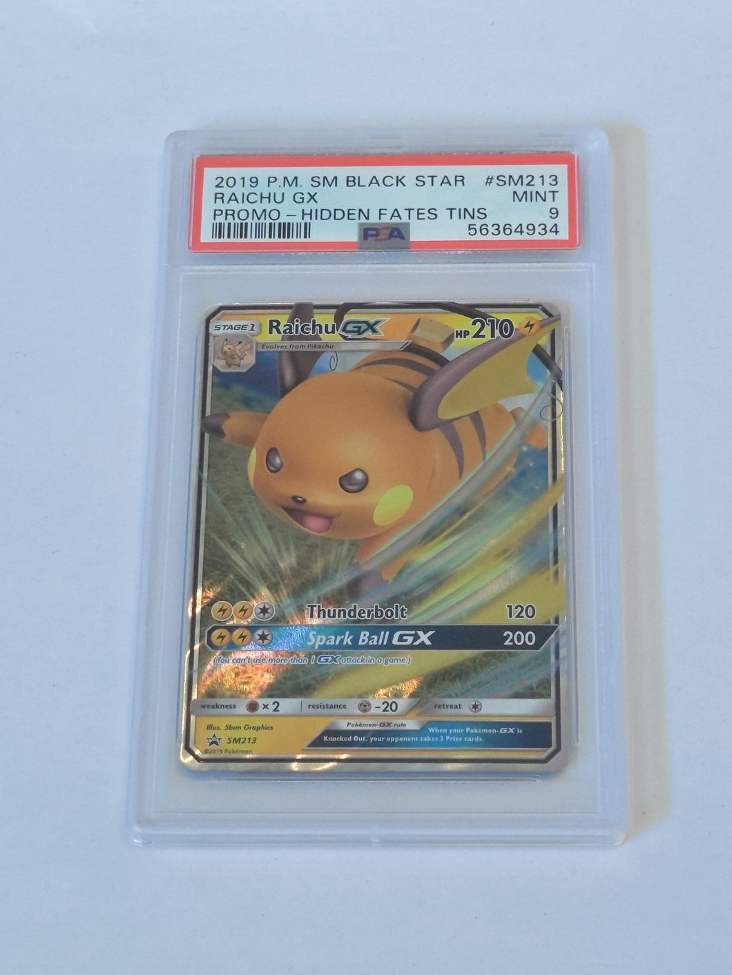 Raichu GX Hidden Fates PSA 9 US